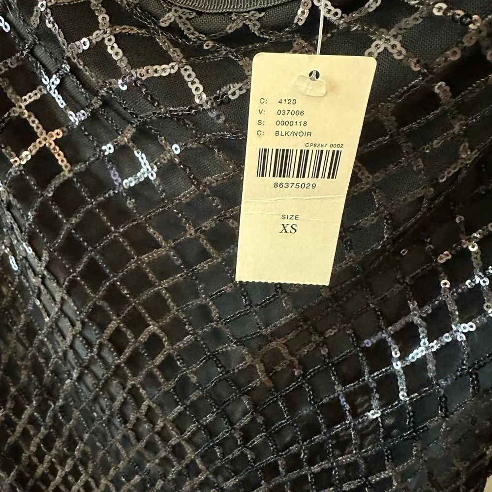 Anthropologie Black Mesh-Overlay Midi Slip Skirt